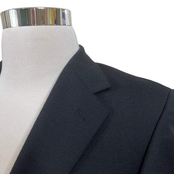 Versini Jacket XL Black 100% Worsted Wool Twill Blazer Sport Coat 35 Short - Picture 2 of 10